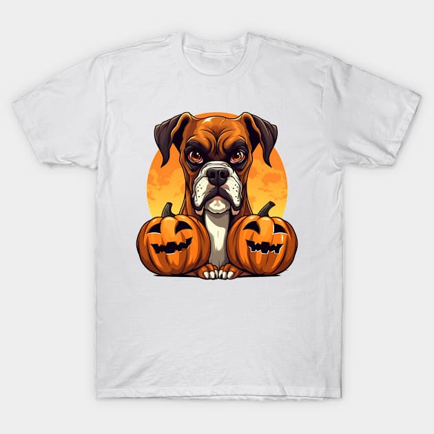 Halloween Boxer Dog #4 T-Shirt by Chromatic Fusion Studio